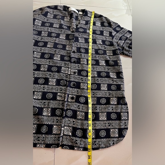 Dana Buchman 100% silk multicolored tunic top Stamped Lightweight blouse Size 12 - Picture 5 of 16